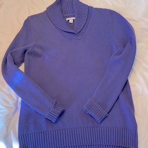 Long sleeve, purple, pullover sweater.